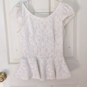 White with glitter top